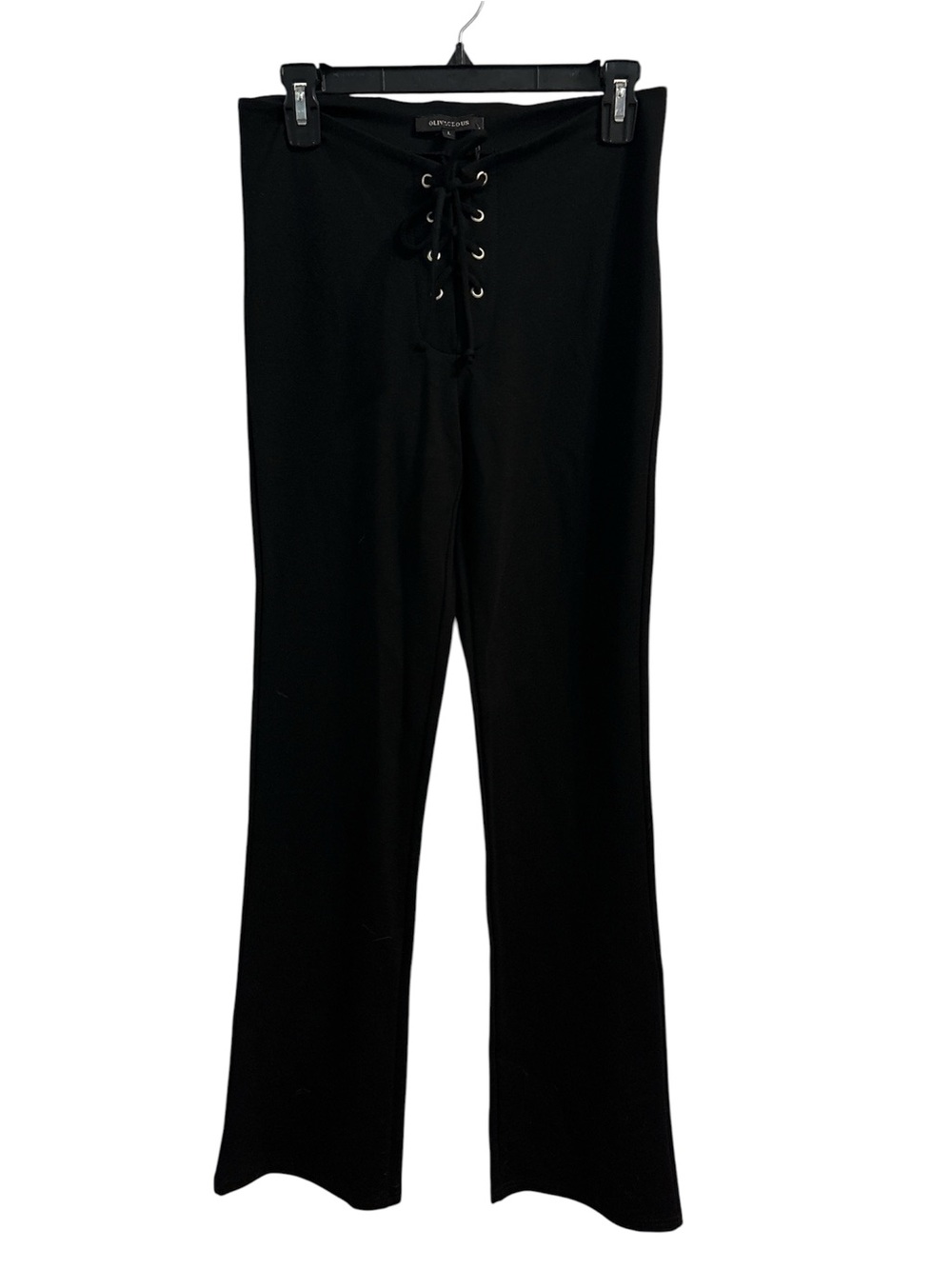 Olivaceous Black Lace-Up Flare Pants Juniors Large NWT